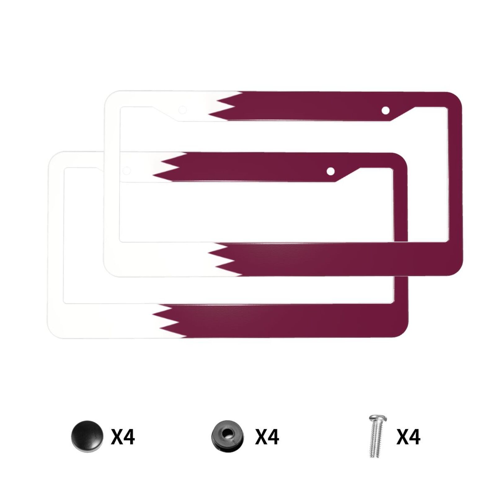 Flag of Qatar Pattern License  - Car Accessories Qatar 评论和价格
