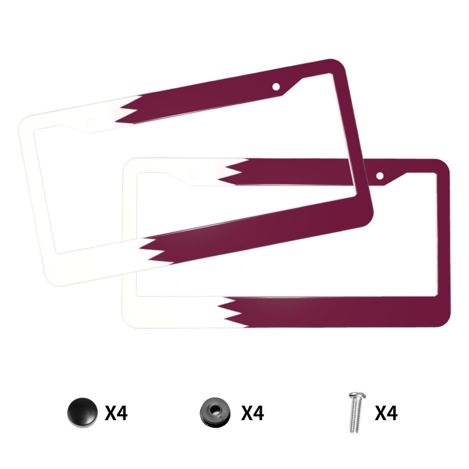 Flag of Qatar Pattern License  - Car Accessories Qatar 评论和价格